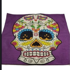 NEW PILLOW COVER SKULL GOTH GOTHIC RORSCHACH SKELETON purple REMOVEABLE ZIP CASE